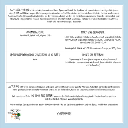 VEGDOG Vish Oil - Veganes Fischöl für Hunde - Woofshack