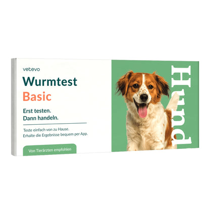 Vetevo Wurmtest Basic für Hunde – Zuverlässige Kotprobe auf 7 Wurmarten &amp; Parasiten, einfach zuhause - Woofshack