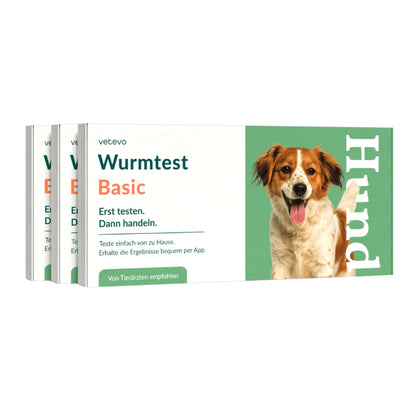 Vetevo Wurmtest Basic für Hunde – Zuverlässige Kotprobe auf 7 Wurmarten &amp; Parasiten, einfach zuhause - Woofshack