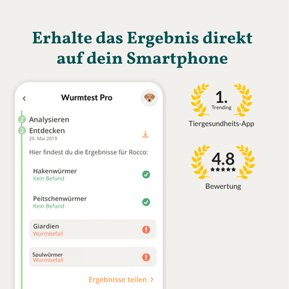 Vetevo Wurmtest Pro Hund – Zuverlässiger Kottest auf 7 Wurmarten &amp; Giardien, bequem von zu Hause - Woofshack