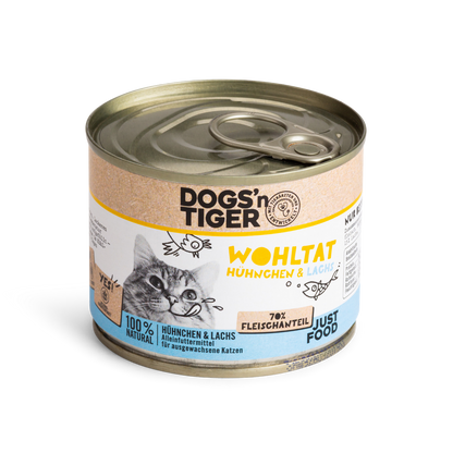 Tiger Gesundes Nassfutter mit <br>Huhn und Lachs (200g) 200g Wohltat