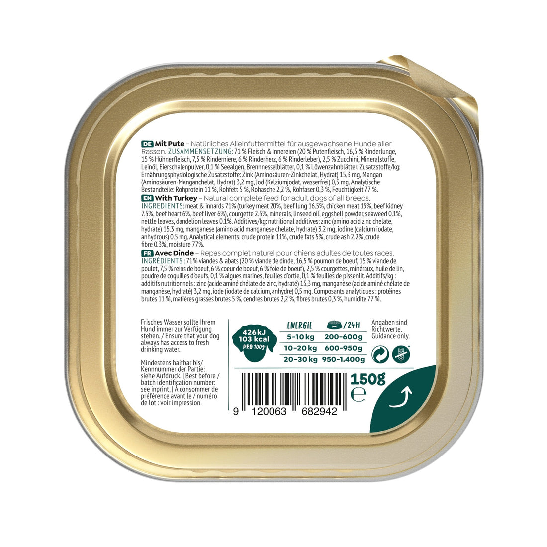 WOW - Adult Hundenassfutter - Pute, Zucchini und Löwenzahn - Woofshack