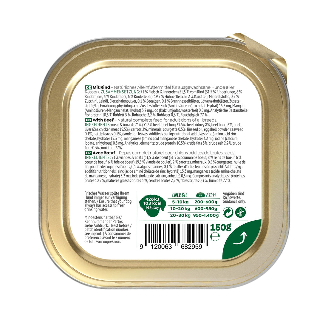 WOW - Adult Hundenassfutter - Rind, Karotte und Zucchini - Woofshack