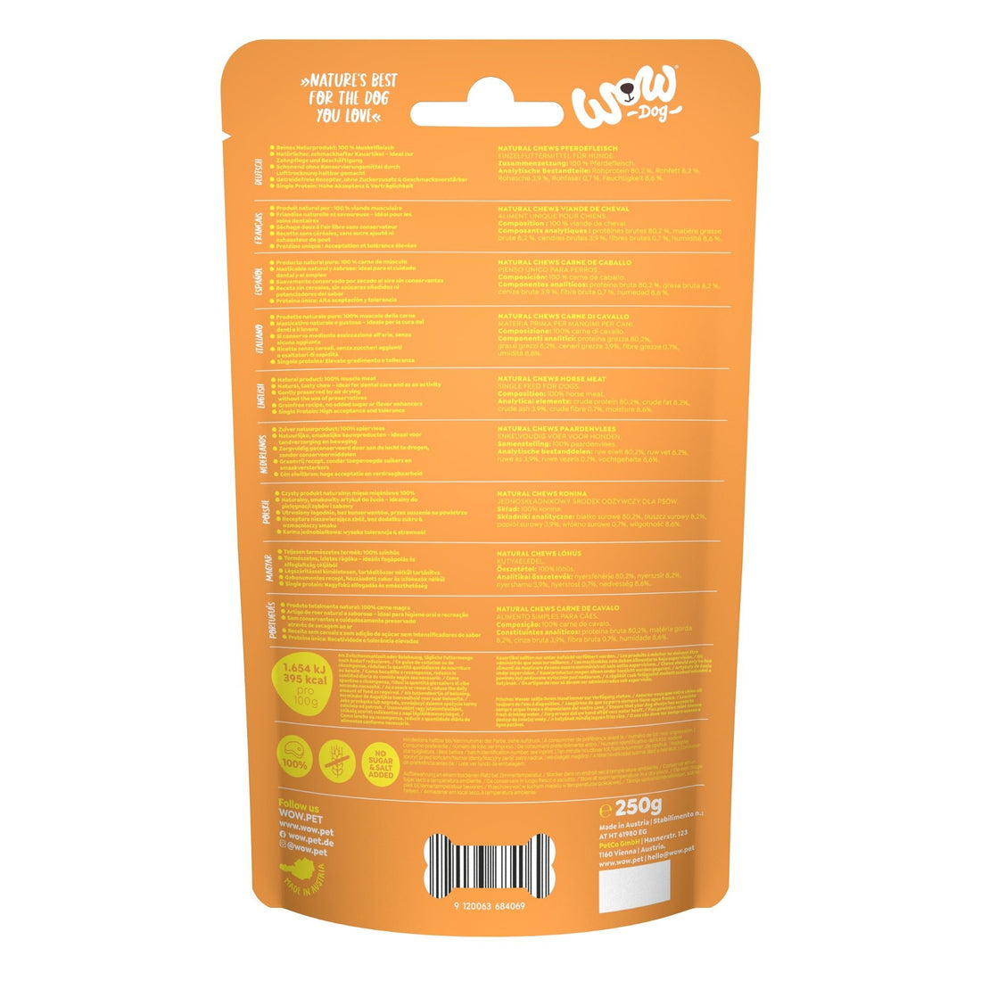 WOW Natural Chews Pferdefleisch getrocknet - Hundesnack - Woofshack