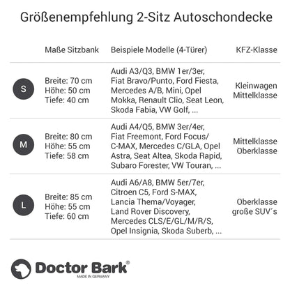 Doctor Bark 2-Sitz Autoschondecke - Woofshack