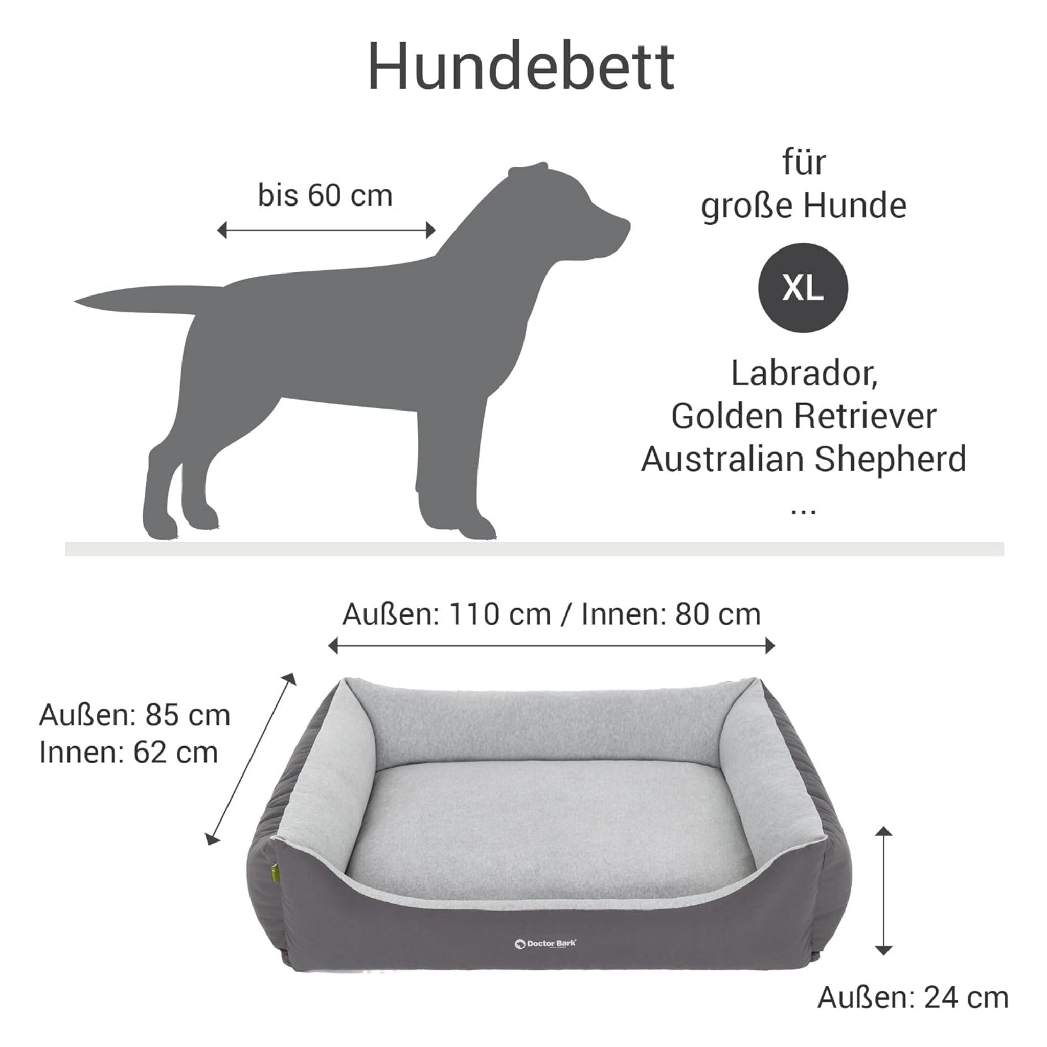 Doctor Bark ergonomisches Hundebett, Green Label - Woofshack