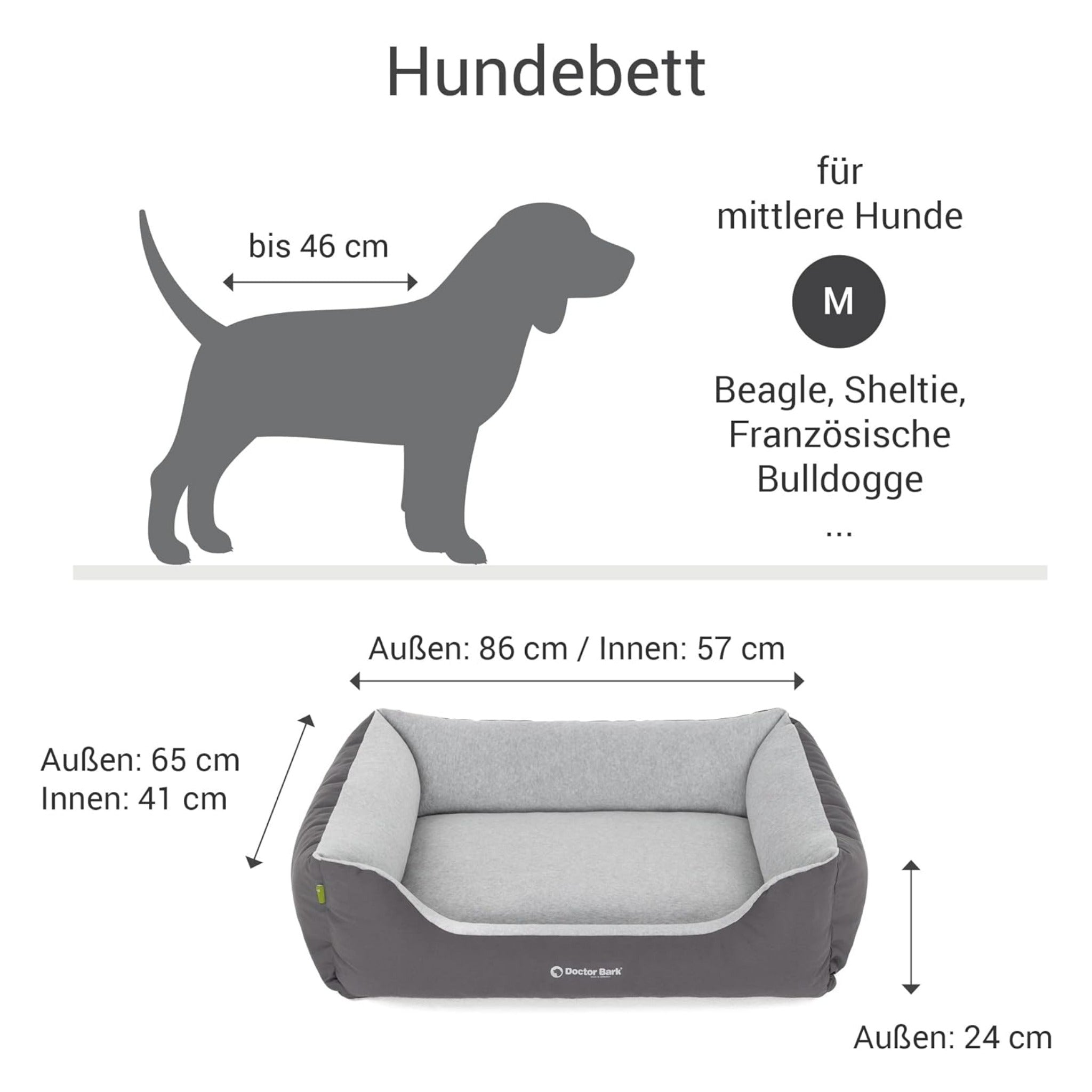 Doctor Bark ergonomisches Hundebett, Green Label - Woofshack