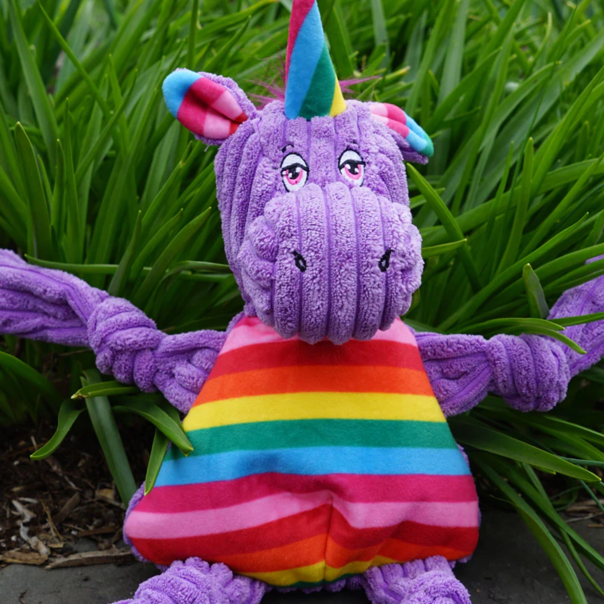 Hugglehounds Rainbow Unicorn Knottie, Hundespielzeug - Woofshack