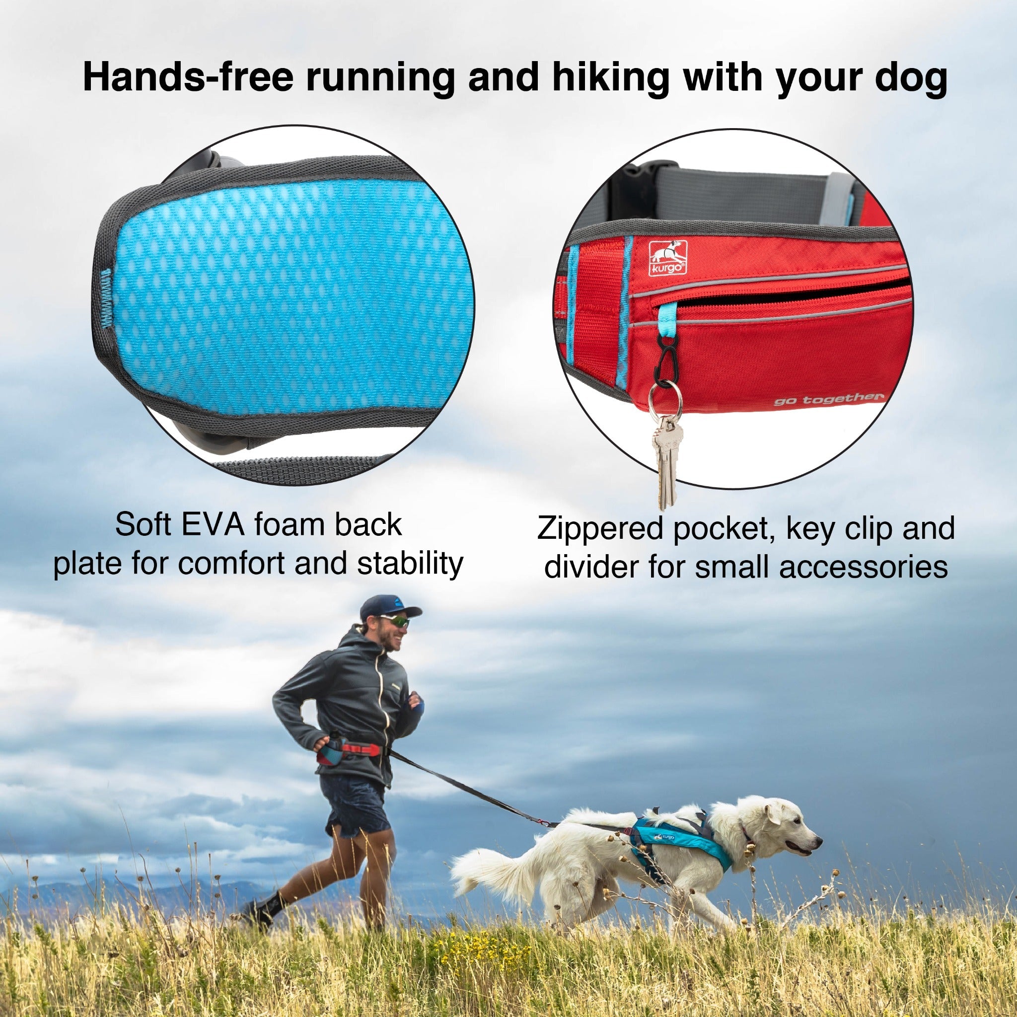 Kurgo On-Trail Running Belt, Laufgürtel - Woofshack