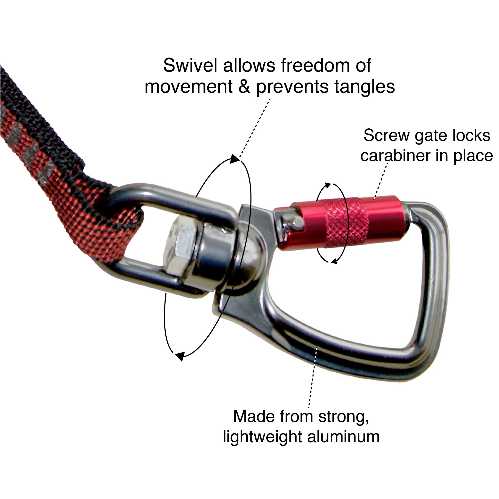 Kurgo Swivel Tether, Hundeautogurt - Woofshack