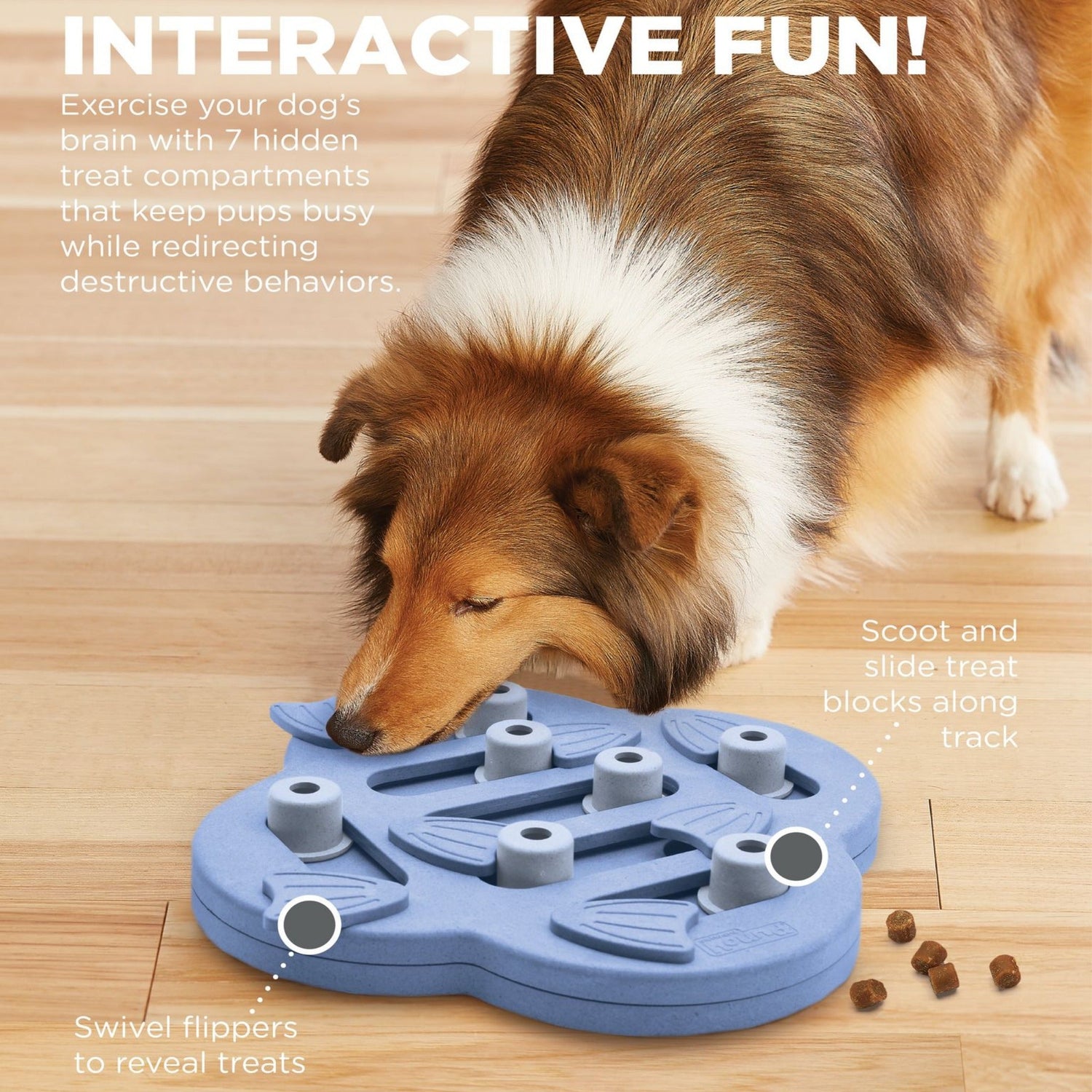 Puppy Hide N' Slide Interactive Treat Puzzle Dog Toy, Green