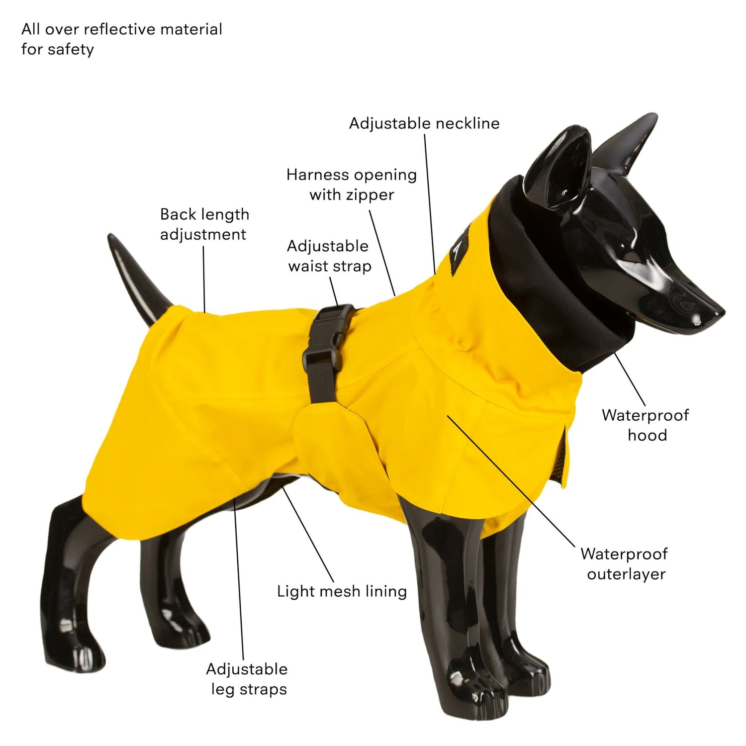 Paikka Visibility Raincoat Lite, Hundemantel - Woofshack