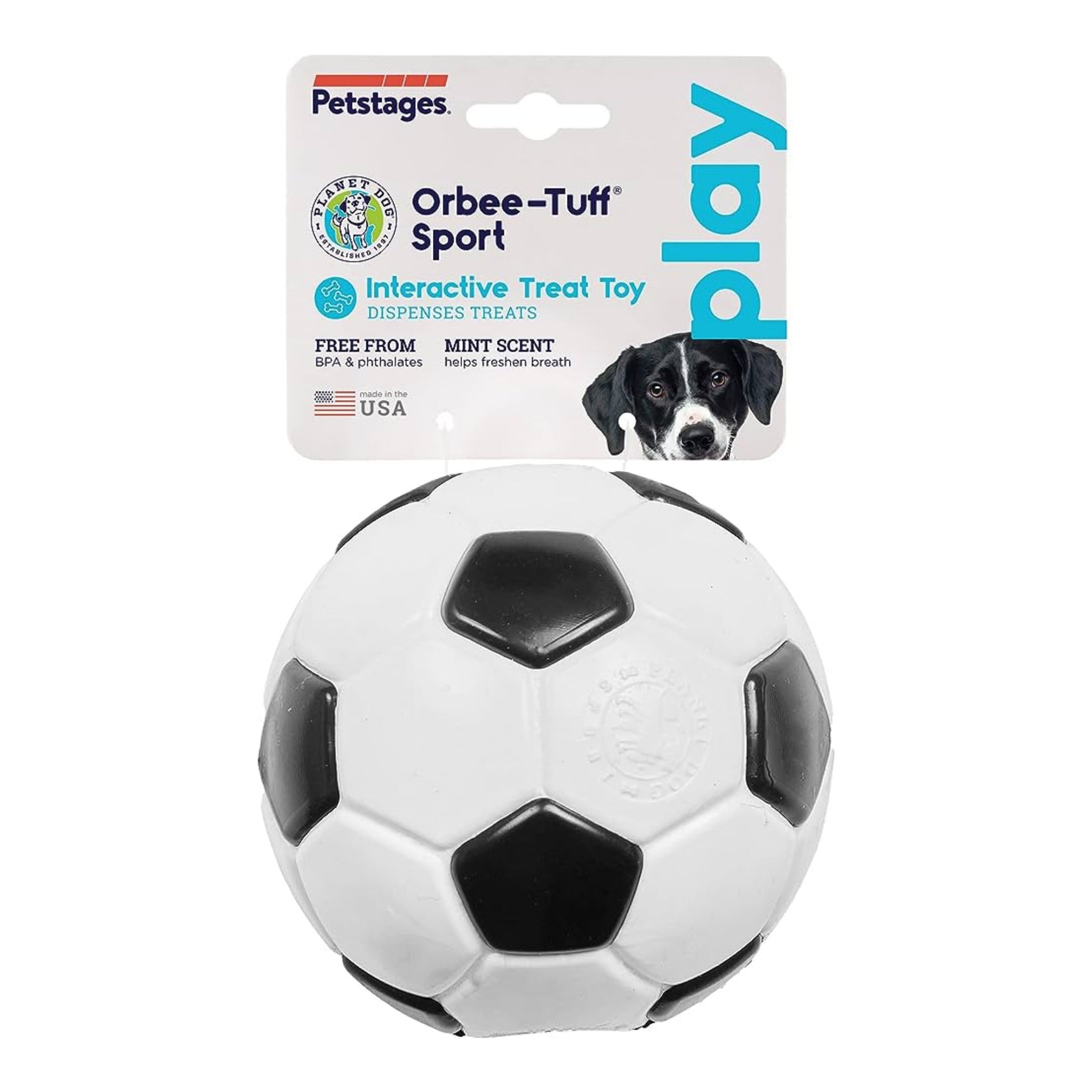 Planet Dog Orbee-Tuff Sport Soccer Ball, Hundespielzeug - Woofshack