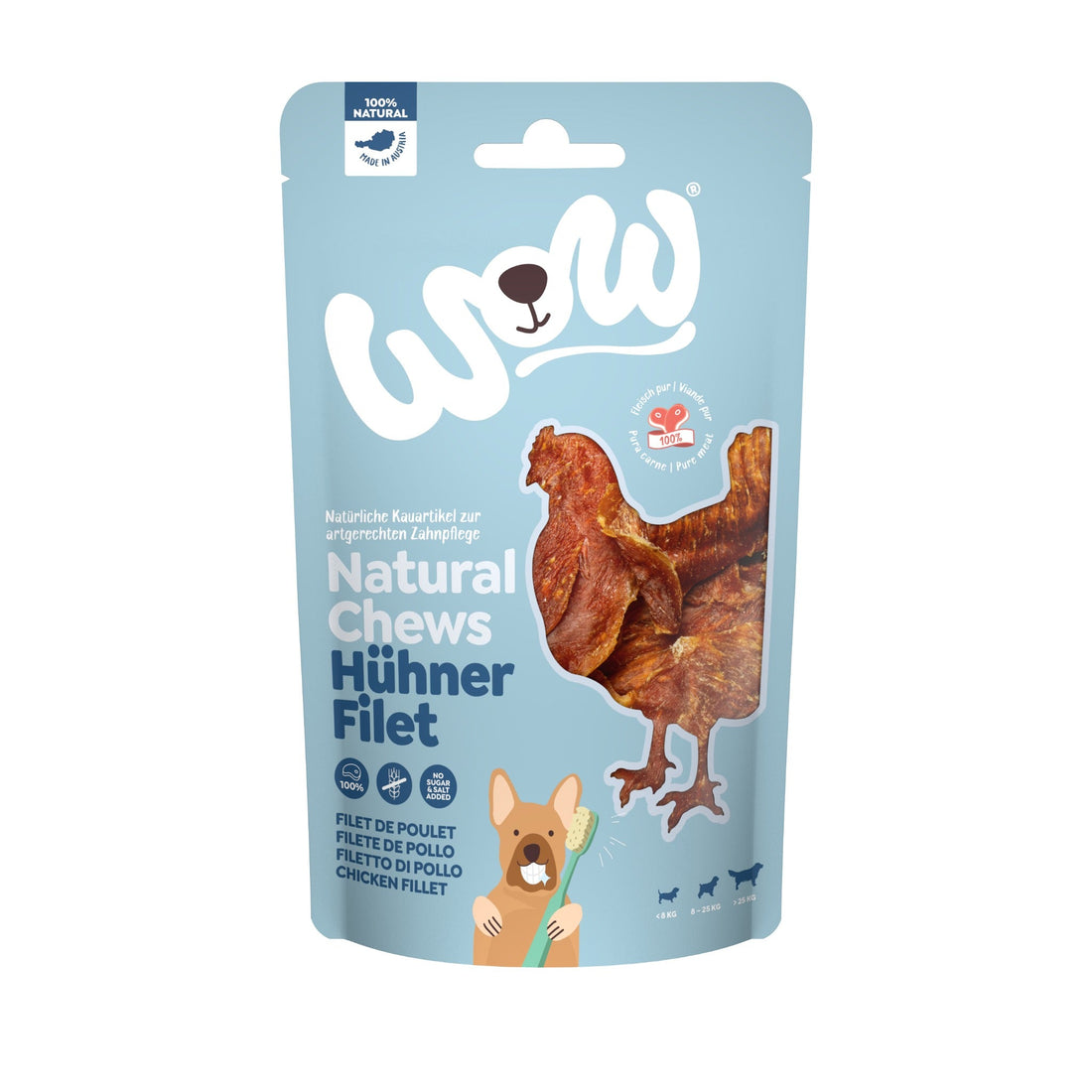WOW Natural Chews Hühnerfilet getrocknet - Hundesnack - Woofshack