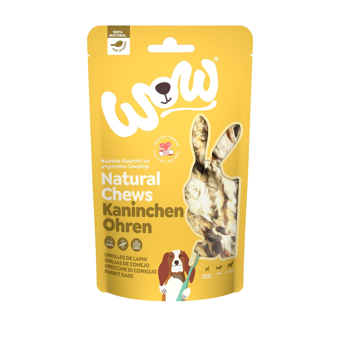 WOW Natural Chews Kaninchenohren mit Fell - Hundesnack - Woofshack