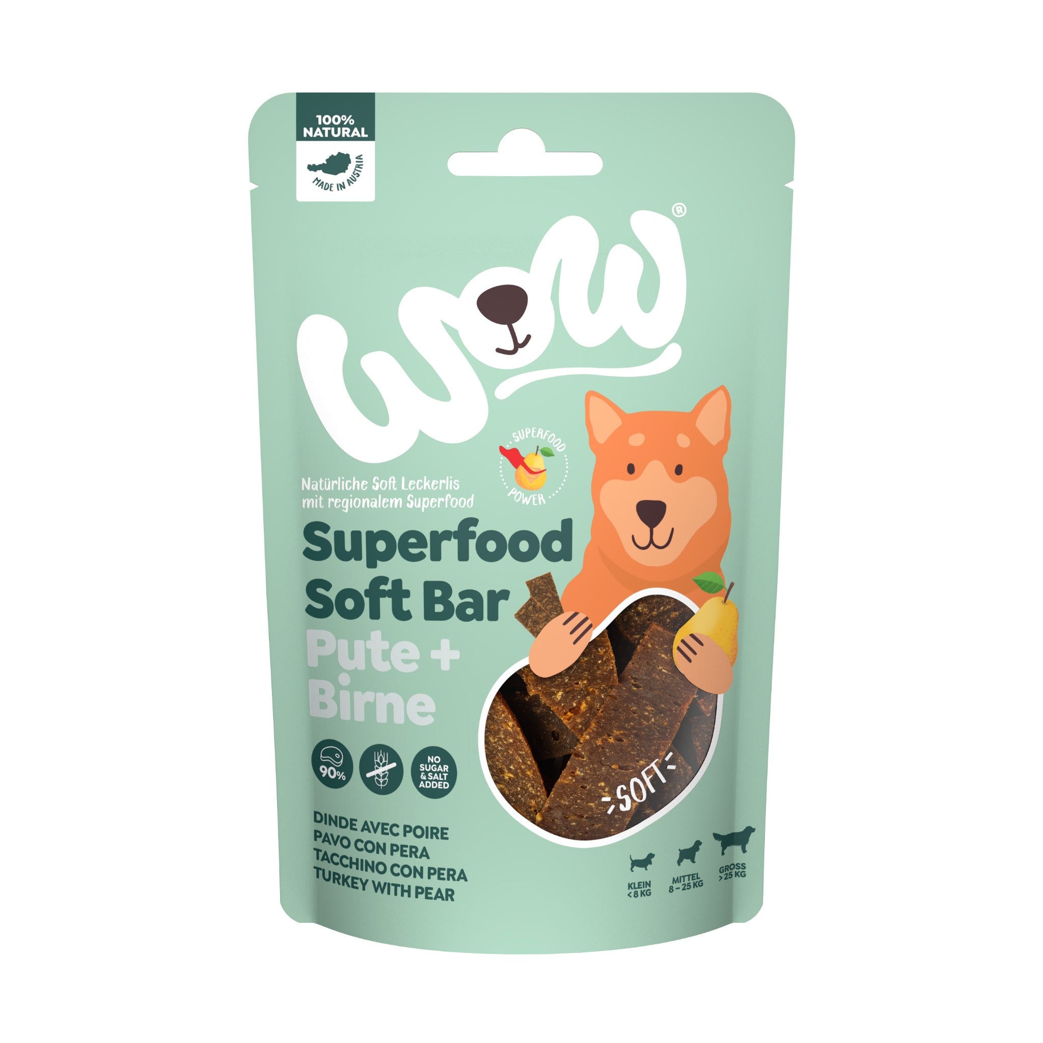 WOW Superfood Soft Bar Pute &amp; Birne - Hundesnack - Woofshack
