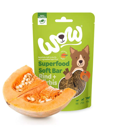 WOW Superfood Soft Bar Rind &amp; Kürbis - Hundesnack - Woofshack