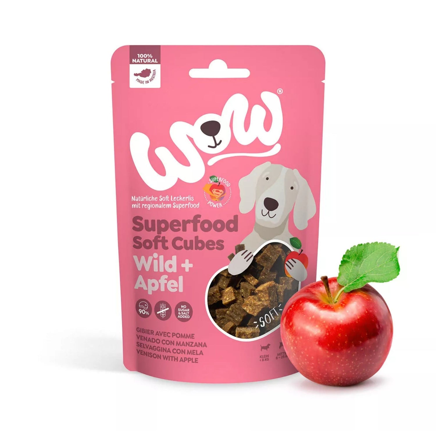 WOW Superfood Soft Cubes Wild &amp; Apfel - Hundesnack - Woofshack